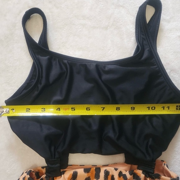 art class Black and Tan One Piece Swimsuit with Cutouts - Picture 8 of 8